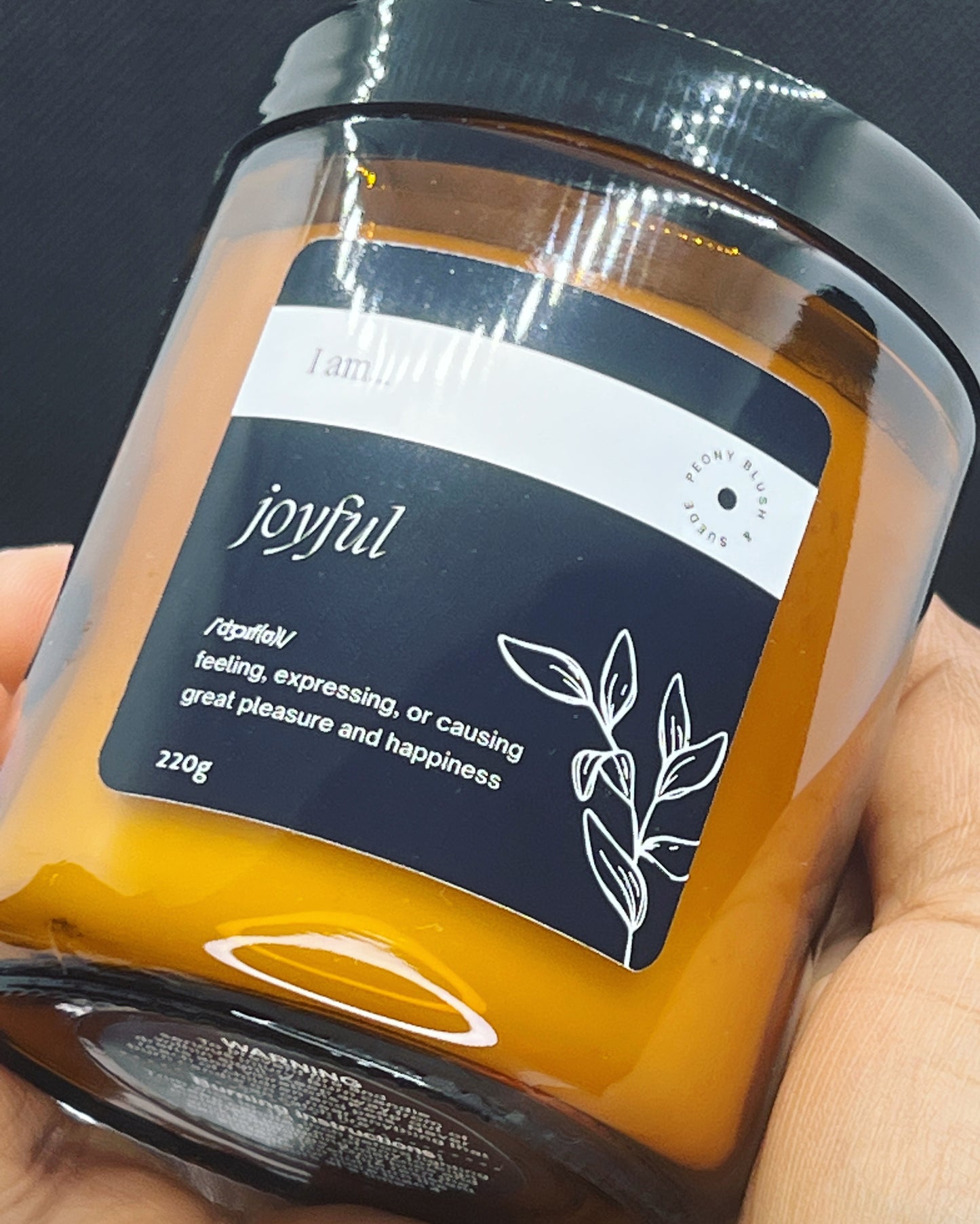 ‘I AM’… Joyful: Peony Blush & Suede Scented Candle